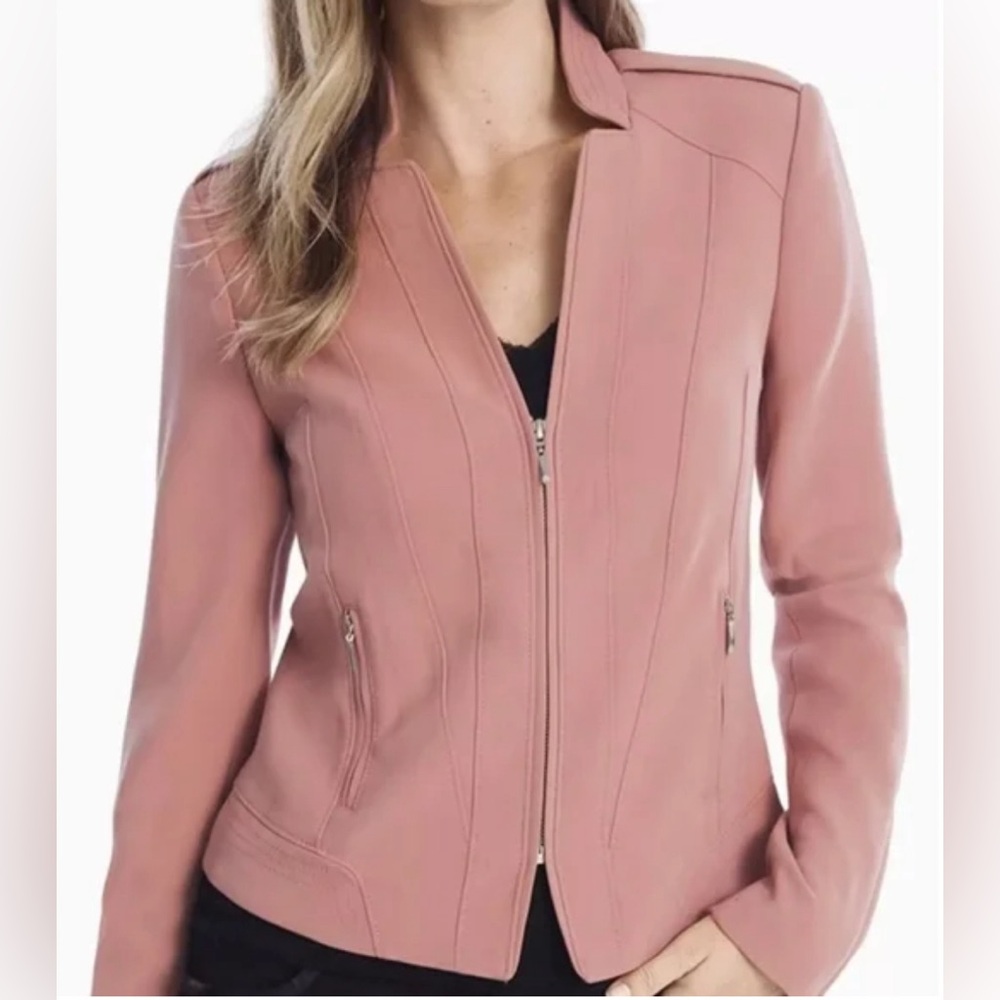 White House Black Market Zip Front Moto Blazer Jacket